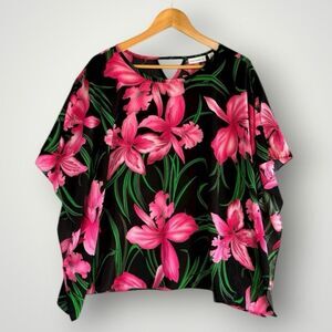 🎉5 for $45 🎉 Susan Graver Floral Top Blouse Shirt Size M